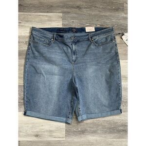 NYDJ Women's Denim Briella Roll Cuff Shorts Blue plus Size 28W NWT